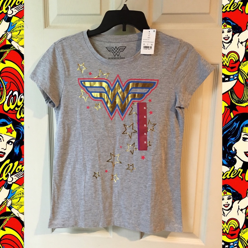 NWT Girls Wonder Woman shirt 14/16